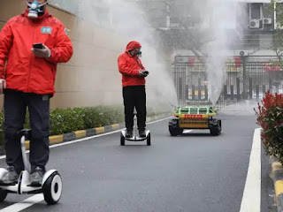 Robots to disinfect places.