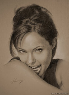 Black and White pencil drawing of Celebrities