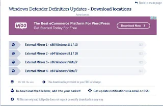 أبديت ويندوز دفيندر Windows Defender Definition Updates