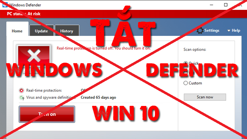 Cách tắt Windows Defender trên Windows 10 đơn giản