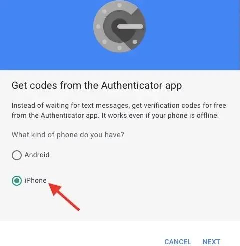 نقل حساب Google Authenticator إلى ايفون جديد