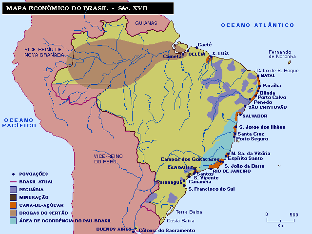 Geoblogger: Mapas Econômicos do Brasil Séculos XVI ao XIX