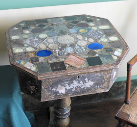 A table inlaid by one of the Parminter cousins in the Drawing Room, A la Ronde