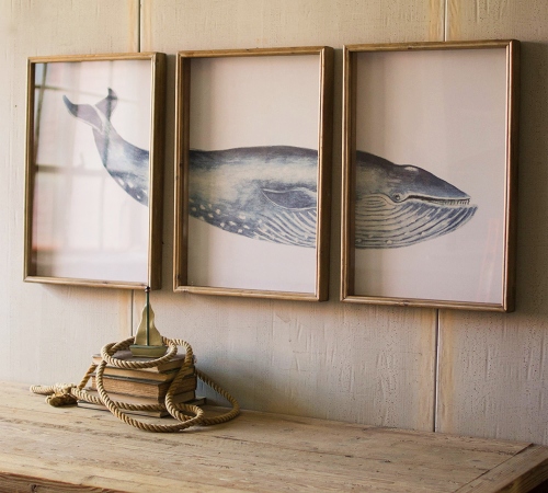 Nautical Whale Triptych