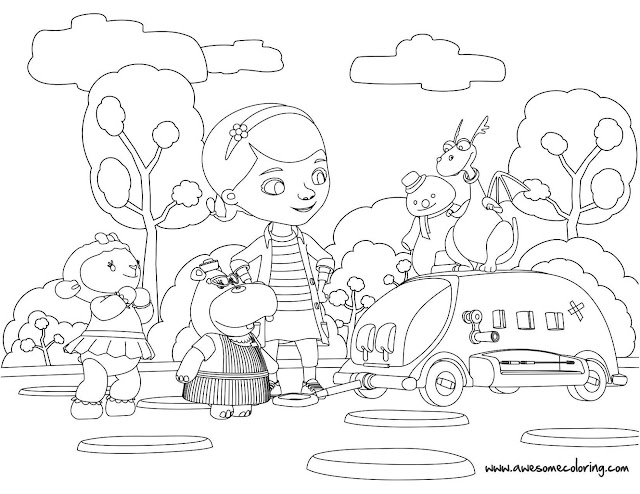 Doc McStuffins and Friends 1 Coloring Page