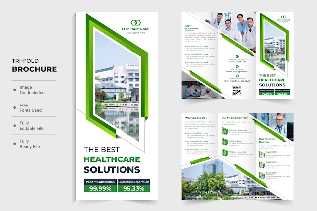 Hospital promotion tri fold brochure free download