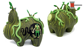 Hand Painted Custom Swamp Thing Wood Labbit by Amanda Visell