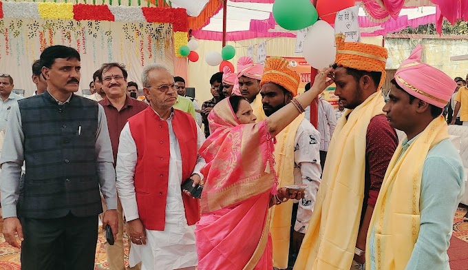 मुख्यमंत्री सामूहिक विवाह समारोह मेजा में चौबीस कन्याओं के हाथ हुए पीले