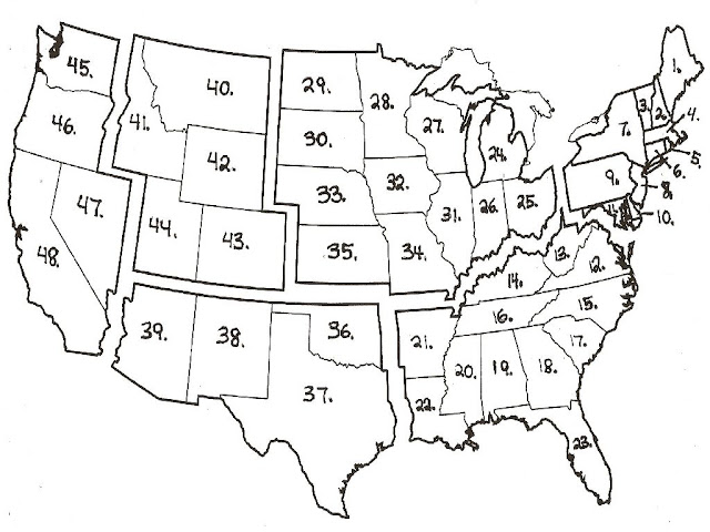 United States Map With Numbers