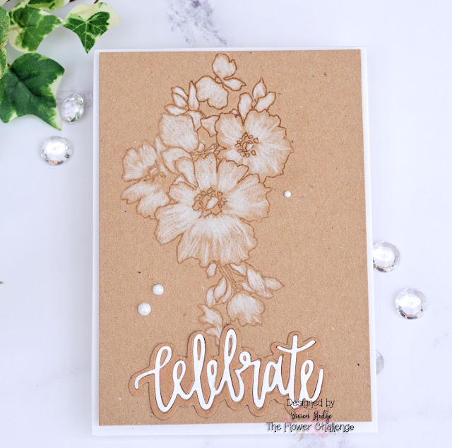 Monochrome reminder card, Flower challenge