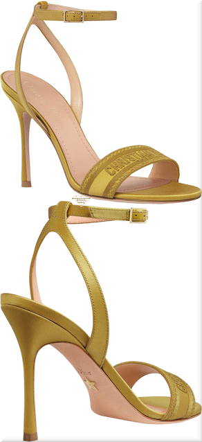 ♦Saffron yellow DIOR Dway embroidered satin and cotton heeled sandal #dior #shoes #yellow #brilliantluxury