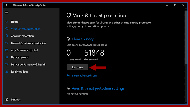 Melakukan Scanning Virus di Windows Defender