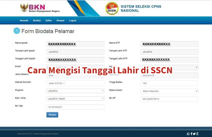 Cara Mengisi Tanggal Lahir Di Sscn Dengan Mudah Dan Cepat
