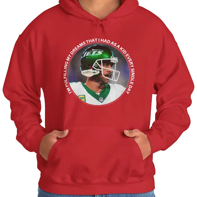 A Hoodie With NFL Player Aaron Rodgers Wearing Green Helmet and Quote I'm fulfilling My Dreams