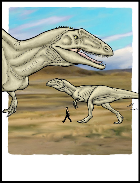 #giganotosaurus #dinosaurs #paleoart #paleontology #dinoart #argentina #patagonia #vintage #retro #allosauroid #carcharodontosauridae #cretaceous #mean #outdated