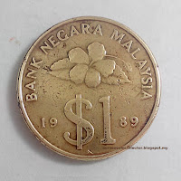 Syiling Malaysia coin of RM1 1989 ($1)