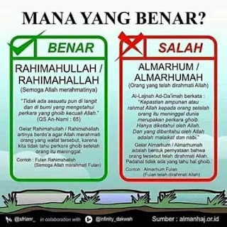 Yang Benar Rahimahullah Bukan Almarhum