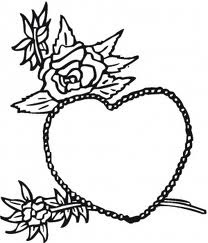 heart coloring pages, flower coloring pages