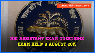 RBI Assistant Exam 2015 Questions