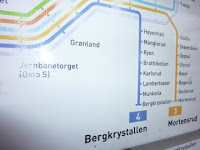 Plan der U-Bahn in Oslo