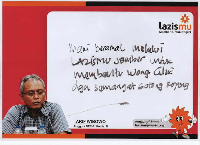 Statemen Arif Wibowo untuk Lazismu Jember