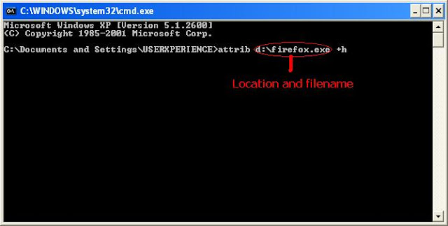 attrib of a filename