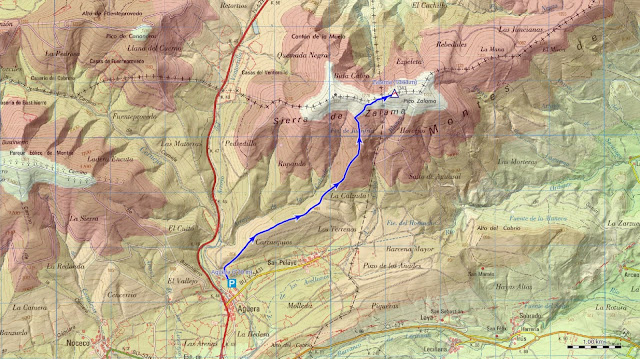 Mapa Ruta Zalama desde Aguera