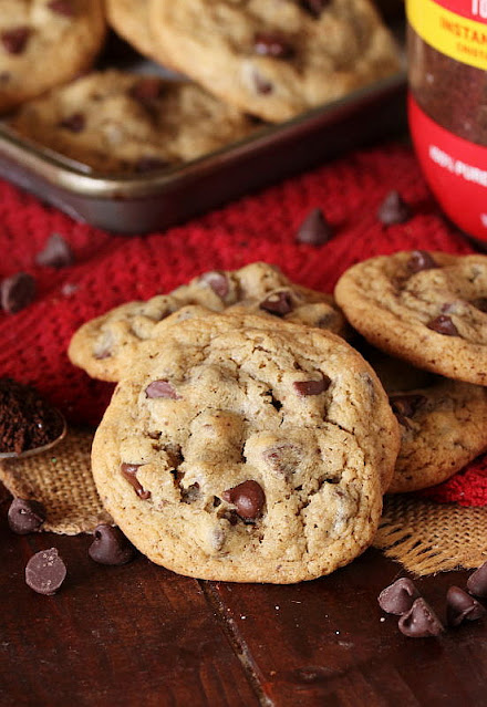 Pile of Coffee Chocolate Chip Cookies Image