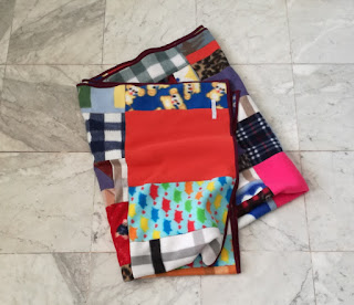 Cozy fleece patchwork blanket for car Craftrebella