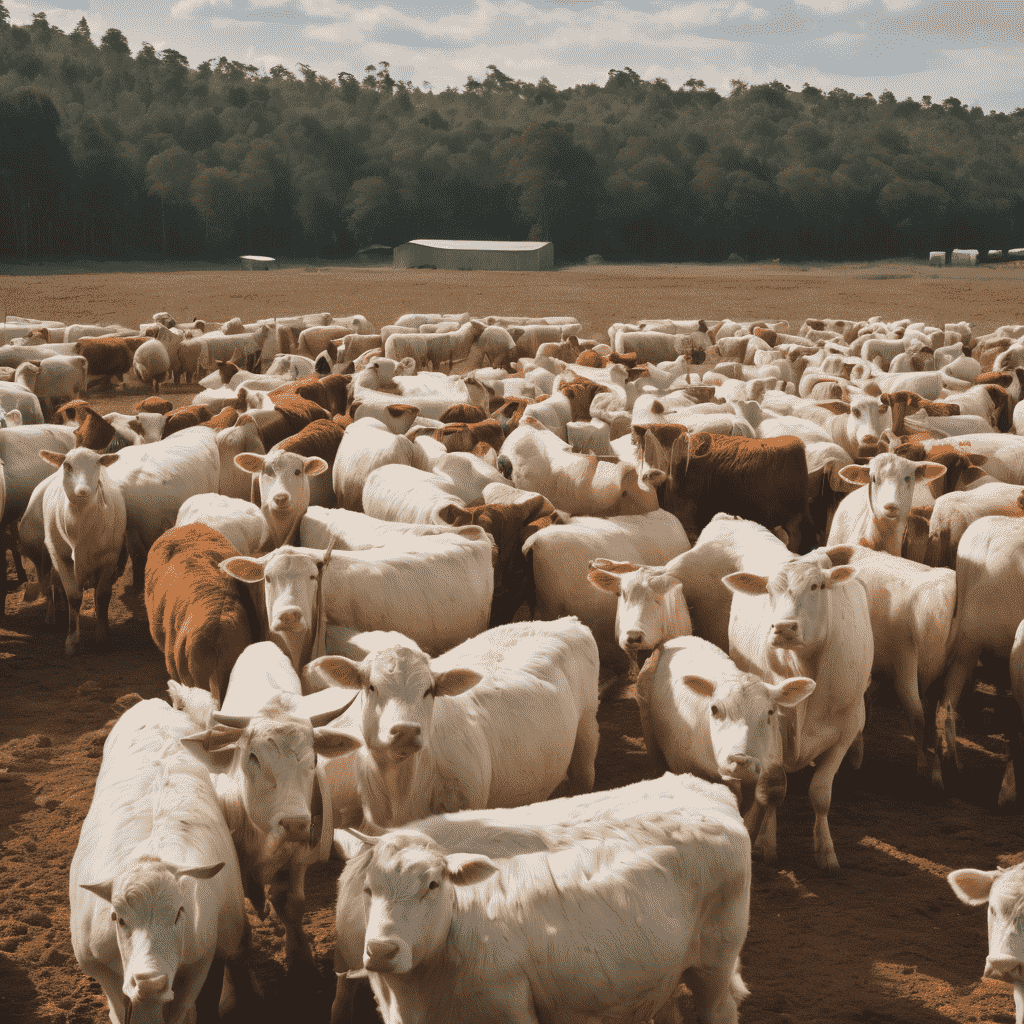 Lots of cows standing in the field