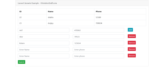 Laravel Livewire Add or Remove Dynamically Input Fields - T S Durjoy