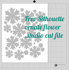 Free ornate flower Silhouette .studio cut file - from mel stampz