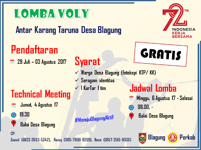 Lomba Voly antar Karang Taruna Desa Blagung