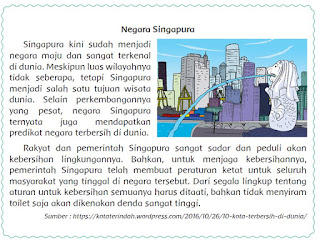 dari informasi yang kamu dapatkan tentang Singapura, jawablah pertanyaan di bawah ini