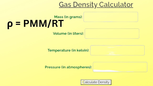 Gas Density Calculator | Gas Density Calculator Pressure Temperature
