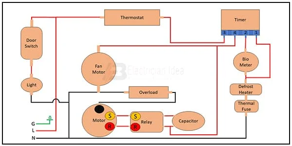 Non Frost Refrigerator wiring