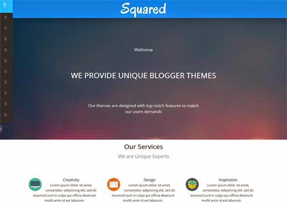 Responsive Squared Portfolio Blogger Template Free