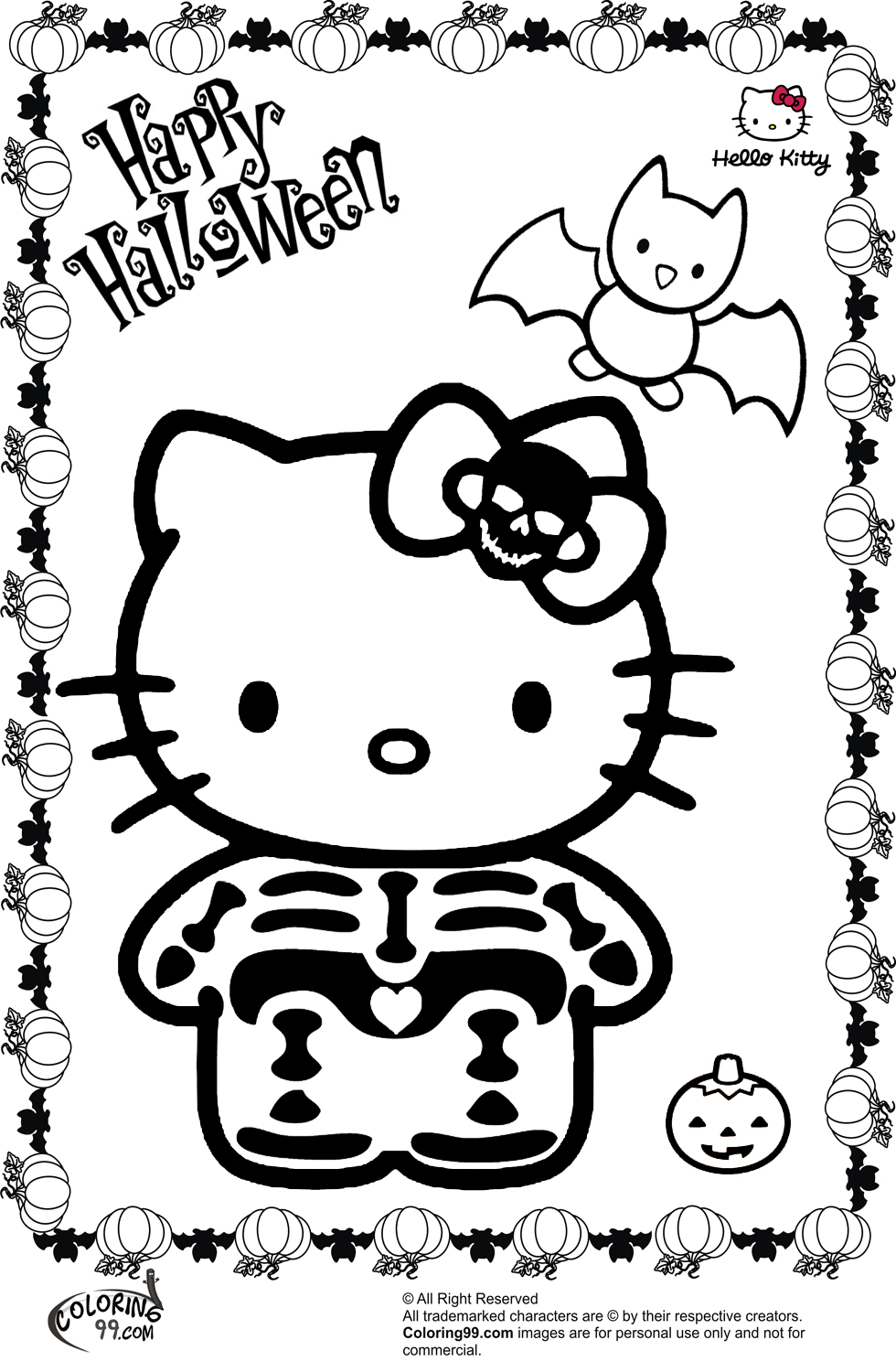 Download Hello Kitty Halloween Coloring Pages | Minister Coloring