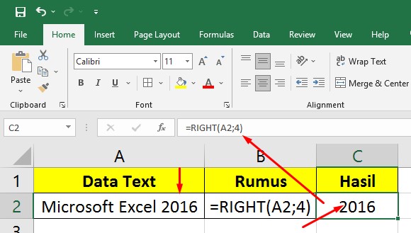 Fungsi RIGHT Pada Excel dan Cara Menggunakan Serta Contoh Kasus