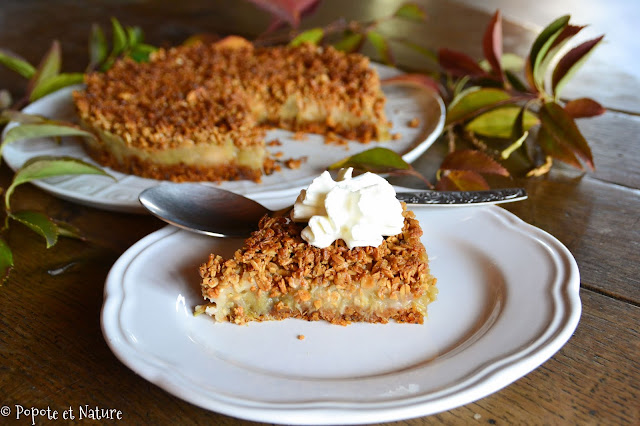 Tarte crumble à la compote rhubarbe-banane et au pain d'épices ©Popote et Nature