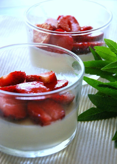 Panna cotta verveine fraises