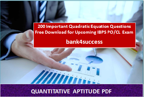 Free Download 200 Important Quadratic Equation Questions PDF