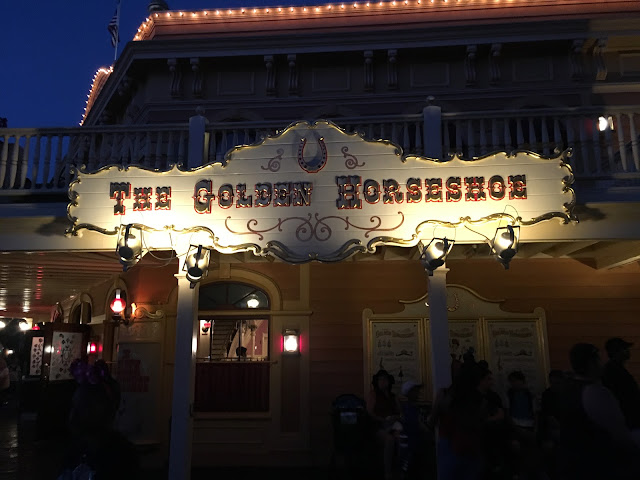 Golden Horseshoe at Night Frontierland Disneyland