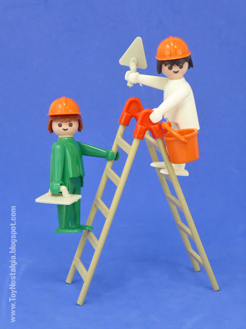 Playmobil 3400- Obreros de la construcción con escalera - 1976 (Playmobil construcción - Bau set)