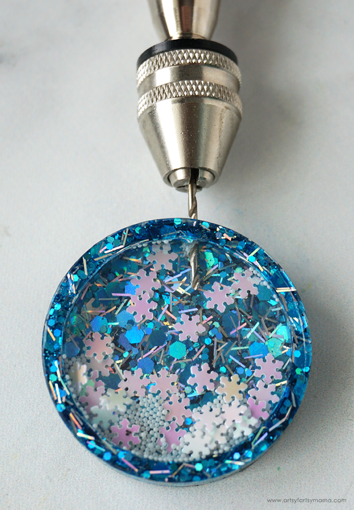 Snowflake Resin Shaker Charm