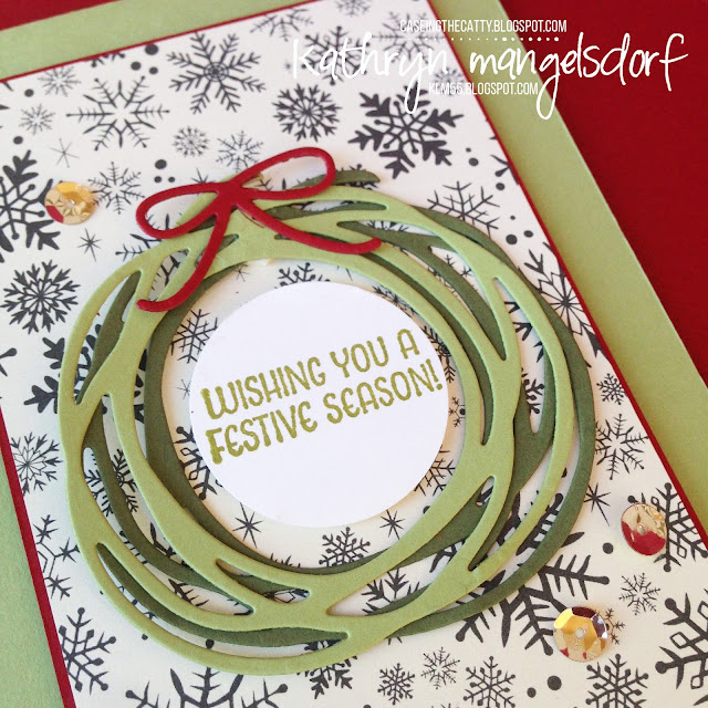 Stampin' Up! Swirly Scribbles Thinlits Christmas Card created by Kathryn Mangelsdorf