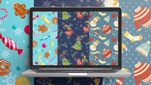 3 Beautiful pattern Christmas wallpapers for PC