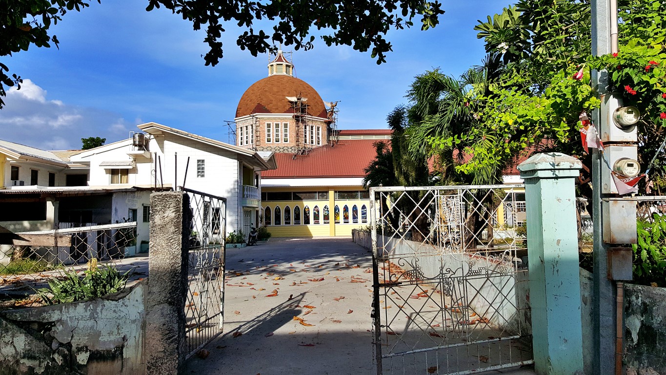 side view of Sto. Niño Roman Catholic Parish Church in Sta. Fe, Bantayan Island, Cebu