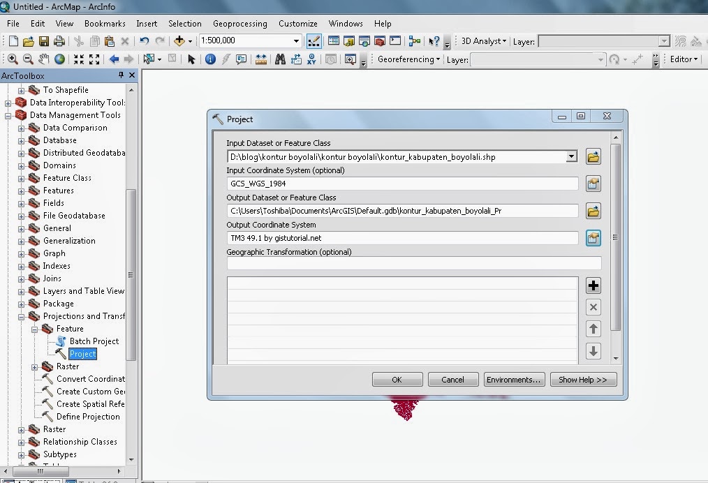 Cara mengubah Sistem Koordinat Pada ArcGIS 10 ~ Air Itu 