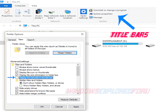 Show or Hide title Bars in Windows 10